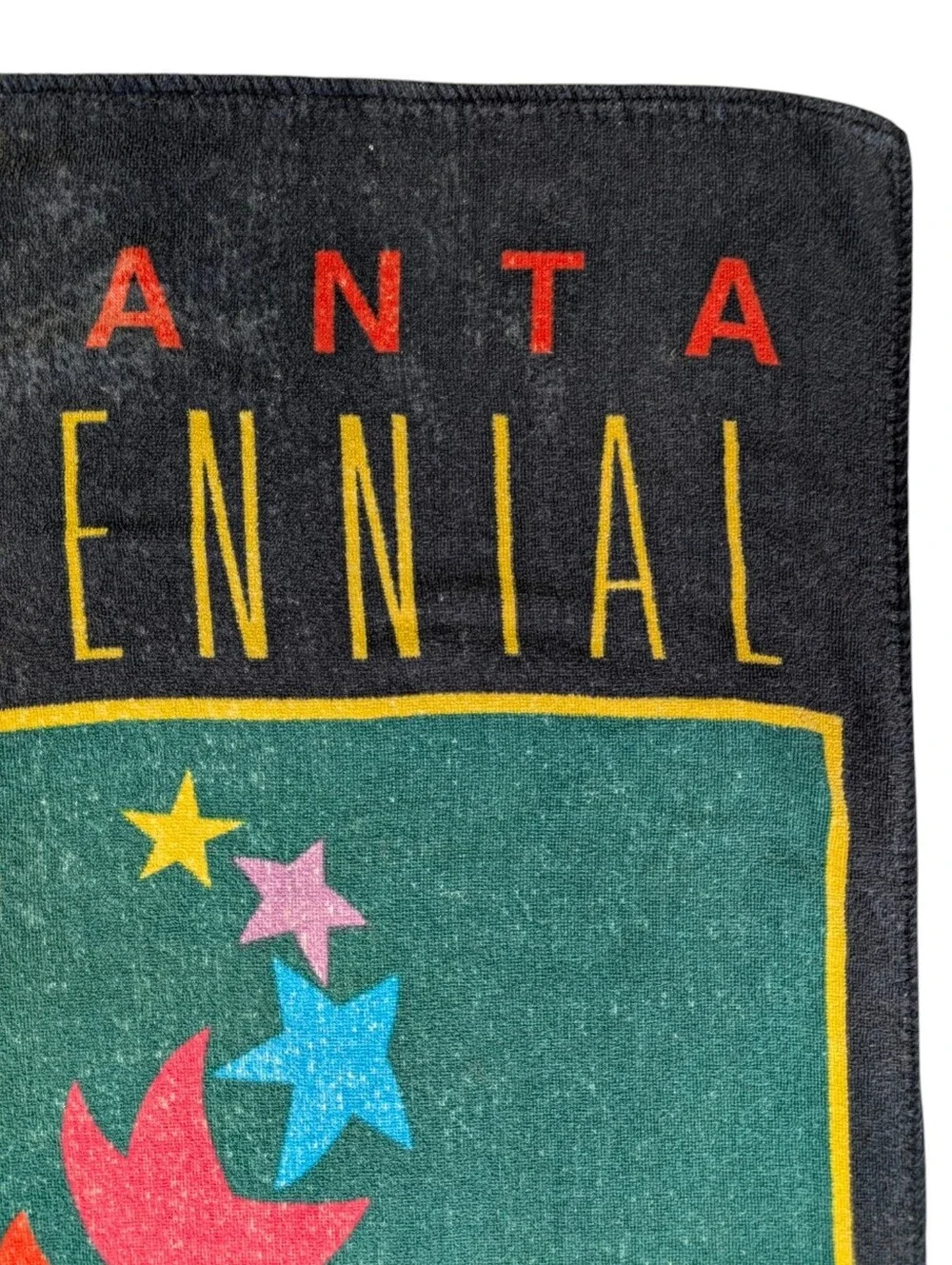Vintage Cannon Atlanta 1996 Centennial Olympic Games Beach Towel - Black/Teal